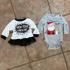 Festive Kids One Pieces Set - White and Gray